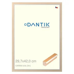 DANTIK rám na obrázky, puzzle, fotografie 29,7x42 | CARINA White (Plexi Clear)