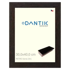 DANTIK rám na obrázky, puzzle, fotografie 30x40 | RETRO čierna (Plexi Clear)