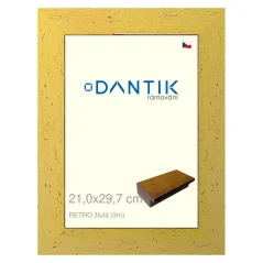 DANTIK obrázok, puzzle, fotorámik 21x29,7 | RETRO žltá (sklo číre)