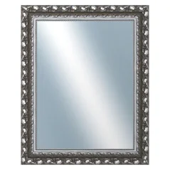 DANTIK - Zarámované zrkadlo - rozmer s rámom cca 80x100 cm z lišty ROKOKO grafitová (2884)