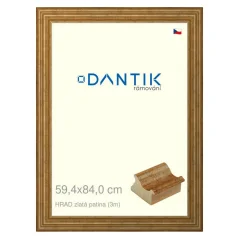 DANTIK obraz, puzzle, fotorámik 59,4x84 | HRAD zlatá patina (Plexi Clear)