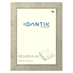 DANTIK rám na obrázky, puzzle, fotografie 42x59,4 | PRAHA White (Plexi Clear)