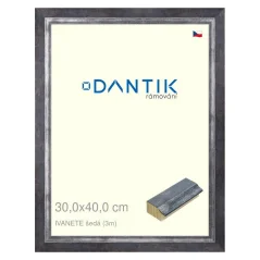 DANTIK rám na obrázky, puzzle, fotografie 30x40 | IVANETE sivá (Plexi Clear)