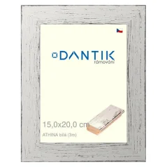 DANTIK rám na obrázky, puzzle, fotografie 15x20 | ATHINA White (sklo číre)