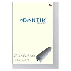 DANTIK rámeček na obraz, puzzle, fotku 21x29,7 | ALU profil 7005 Stříbrná matná (Sklo Čiré)