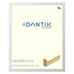 DANTIK obraz, puzzle, fotorámik 40x50 | PERLA biela lesklá vysoká (sklo číre)