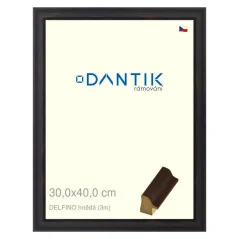 DANTIK rám na obrázky, puzzle, fotografie 30x40 | DELFINO hnedá (Plexi číra)