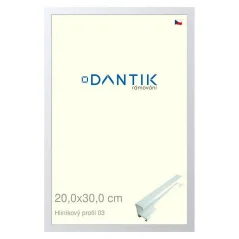 DANTIK rám na obrázky, puzzle, fotografie 20x30 | ALU profil 7003 biely matný (sklo číre)