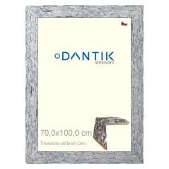 DANTIK rám na obrázky, puzzle, fotografie 70x100 | TRAVERTINO strieborná (Plexi číra)