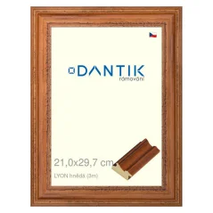 DANTIK obraz, puzzle, fotorámik 21x29,7 | LYON hnedá (sklo číre)