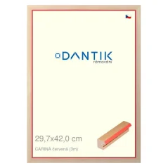 DANTIK rám na obrázky, puzzle, fotografie 29,7x42 | CARINA červená (Plexi Clear)