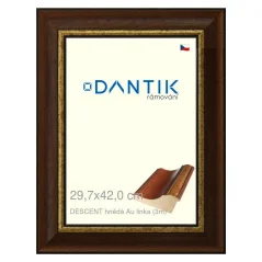 DANTIK obraz, puzzle, fotorámik 29,7x42 | DESCENT hnedý Au line (Plexi Clear)