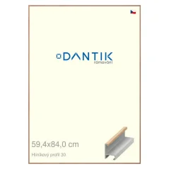 DANTIK rám na obrazy, puzzle, fotografie 59,4x84 | ALU profil 6030 Dubová dýha matný lak (Plexi Clear)