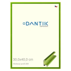 DANTIK rám na obrázky, puzzle, fotografie 30x40 | ALU profil 7269 Green Emerald leštený (Plexi Clear)