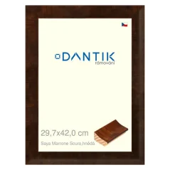 DANTIK rám na fotografie, puzzle, 29,7x42 | Saya Marrone Scuro Brown (Plexi Clear)