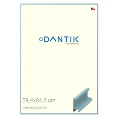 DANTIK rám na obrazy, puzzle, fotografie 59,4x84 | ALU profil 6035 Dýha farebná modrá pastelová (Plexi Clear)