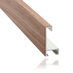 DANTIK rám na obrazy, puzzle, fotografie 80x120 | ALU profil 6035 Orechová dýha surová (Plexi Clear)