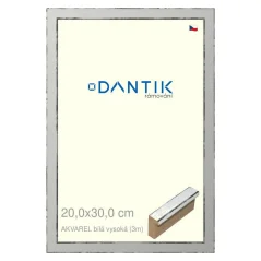 DANTIK obraz, puzzle, fotorámik 20x30 | AKVAREL biely vysoký (sklo číre)