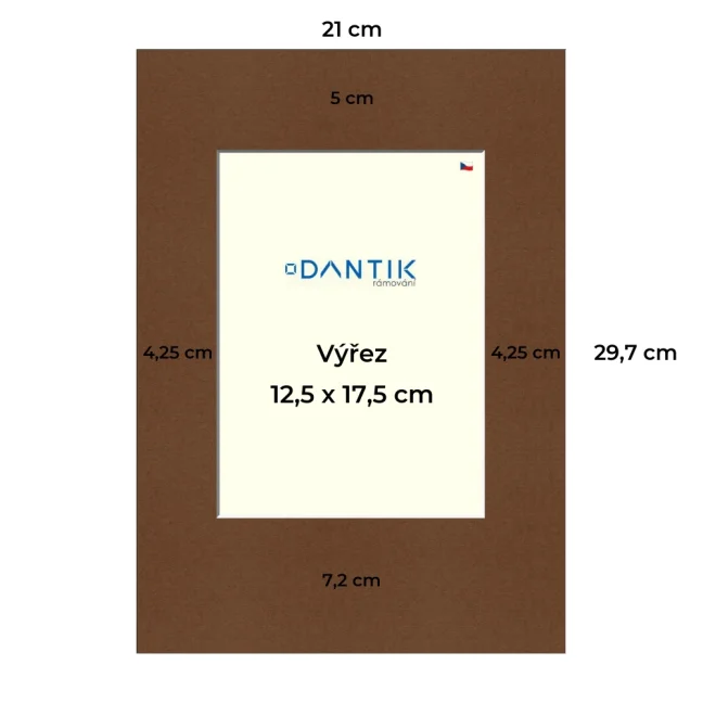 Paspartovací kartón DANTIK - P59 - 4x8499 - 21x29 - 713x18v (A4 na výšku)