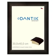 DANTIK rám na obrázky, puzzle, fotografie 30x40 | LEDVINKA tmavohnedá (Plexi Clear)