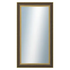 DANTIK - Zrkadlo v ráme - rozmery s rámom cca 50x90 cm z liatiny WATER čierny a zlatý plast (3071)