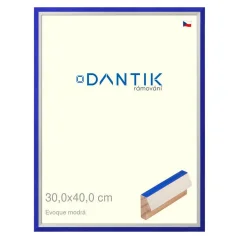 DANTIK rám na obrázky, puzzle, fotografie 30x40 | EVOQUE modrý (Plexi Clear)