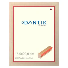 DANTIK rám na fotografie, puzzle, fotografie 15x20 | CARINA červená (sklo číre)
