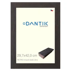 DANTIK obraz, puzzle, fotorámik 29,7x42 | RETRO tmavosivá (Plexi Clear)
