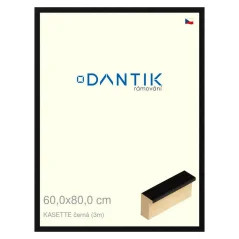 DANTIK rám na obrázky, puzzle, fotografie 60x80 | KASSETTE čierna (Plexi Clear)