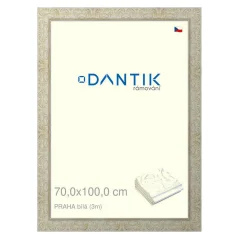 DANTIK rám na obrázky, puzzle, fotografie 70x100 | PRAHA White (Plexi Clear)