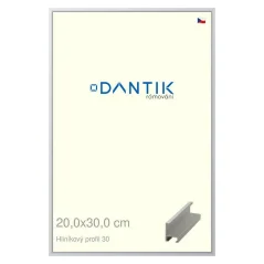 DANTIK rám na obrázky, puzzle, fotografie 20x30 | ALU profil 6030 Strieborný matný (sklo číre)