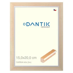 DANTIK rám na fotografie, puzzle, fotografie 15x20 | CARINA White (sklo číre)