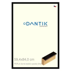 DANTIK obraz, puzzle, fotorám 59,4x84 | PERLA čierna lesklá vysoká (Plexi Clear)