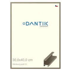 DANTIK rám na obrázky, puzzle, fotografie 30x40 | ALU profil 6001 champagne (Plexi Clear)