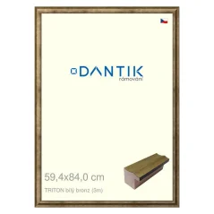 DANTIK rám na obrázky, puzzle, fotografie 59,4x84 | TRITON biely bronz (Plexi Clear)