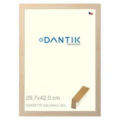 DANTIK rám na obrazy, puzzle, fotografie 29,7x42 | KASSETTE bielený dub (Plexi Clear)