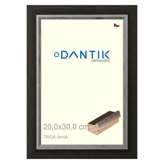 DANTIK rámeček na obraz, puzzle, fotku 20x30 | TAIGA černá (Sklo Čiré)
