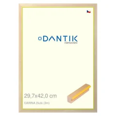 DANTIK rám na obrázky, puzzle, fotografie 29,7x42 | CARINA žltá (Plexi Clear)