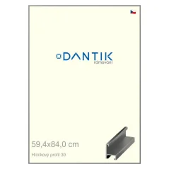 DANTIK rám na obrázky, puzzle, fotografie 59,4x84 | ALU profil 6030 Oceľ (Plexi Clear)