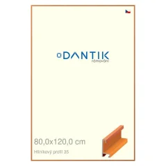 DANTIK rám na obrazy, puzzle, fotografie 80x120 | ALU profil 6035 Oranžová farebná dyha (Plexi Clear)