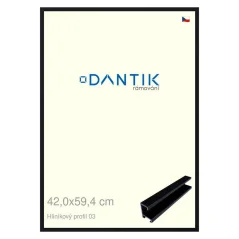 DANTIK rám na obrázky, puzzle, fotografie 42x59,4 | ALU profil 7003 Black Florentine (Plexi Clear)