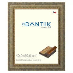DANTIK rám na obrázky, puzzle, fotografie 40x50 | BACK bielo-zlatý plast (Plexi Clear)