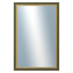 DANTIK - Zarámované zrkadlo - rozmer s rámom cca 80x120 cm z lišty ZVRATNÁ zelenozlatá plast (3070)