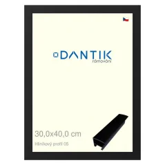 DANTIK rám na obrázky, puzzle, fotografie 30x40 | ALU profil 7005 čierny matný (Plexi Clear)