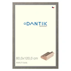 DANTIK rám na obrázky, puzzle, fotografie 80x120 | AMALFI sivá (Plexi Clear)