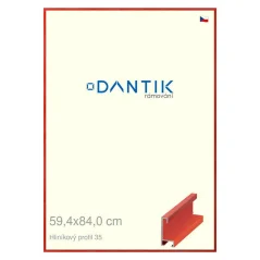 DANTIK rám na obrázky, puzzle, fotografie 59,4x84 | ALU profil 6035 Červená čerešňová dyha (Plexi Clear)
