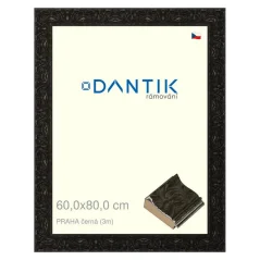 DANTIK rám na obrázky, puzzle, fotografie 60x80 | PRAHA čierna (Plexi Clear)