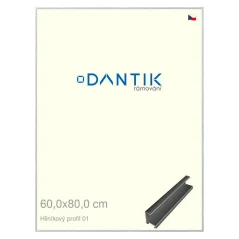 DANTIK rám na obrázky, puzzle, fotografie 60x80 | ALU profil 7001 Strieborný lesklý (Plexi Clear)