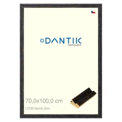 DANTIK rám na obrázky, puzzle, fotografie 70x100 | LYON čierna (Plexi Clear)