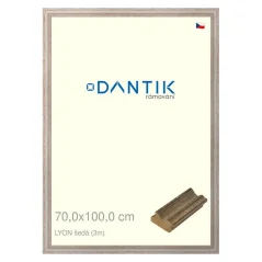 DANTIK rám na obrázky, puzzle, fotografie 70x100 | LYON sivá (Plexi Clear)